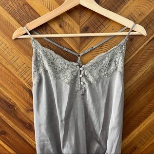 Abercrombie and Fitch S Silky Lace Tank Bodysuit
